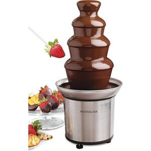 Nostalgia Stainless Steel 4-Tier Chocolate Fondue Fountain